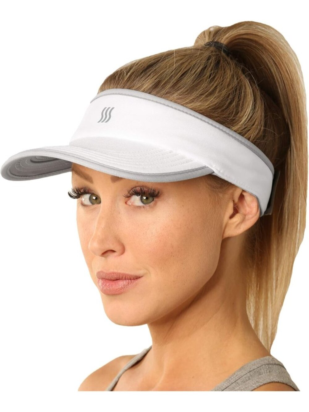 〽️Women''s White Sweat‑Wicking Visor for Running, Pickleball, Tennis & Golf